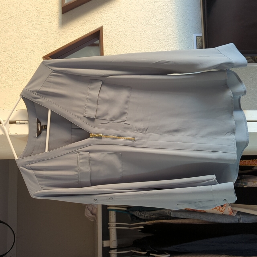 Zip bown blouse